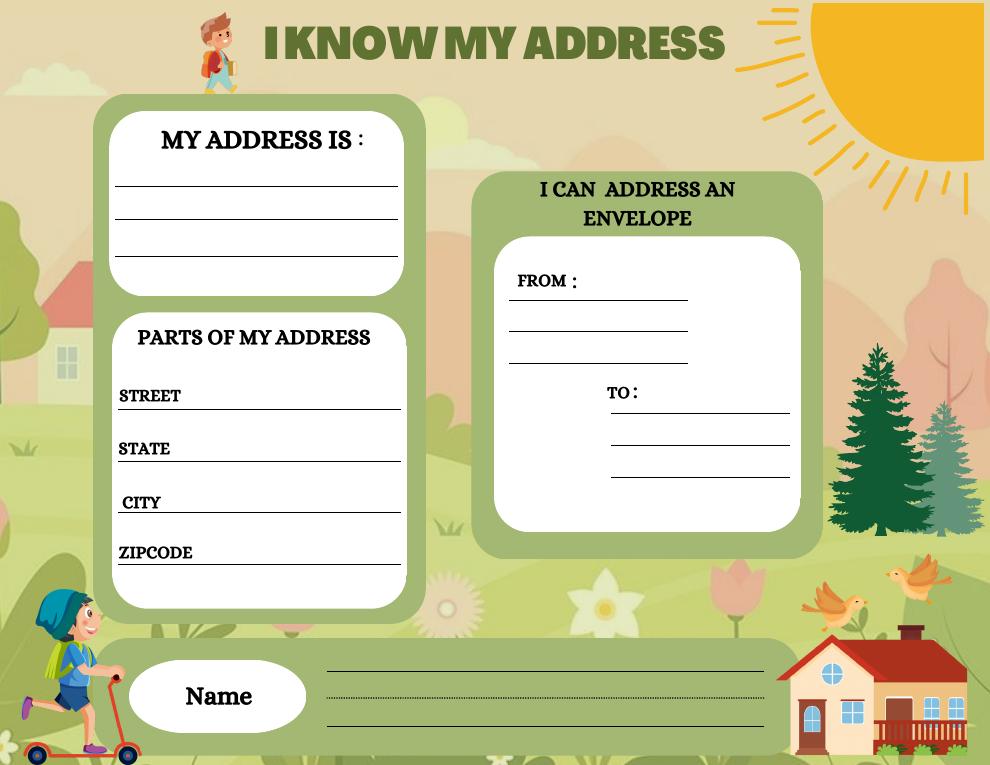 Phone & Address printable preview